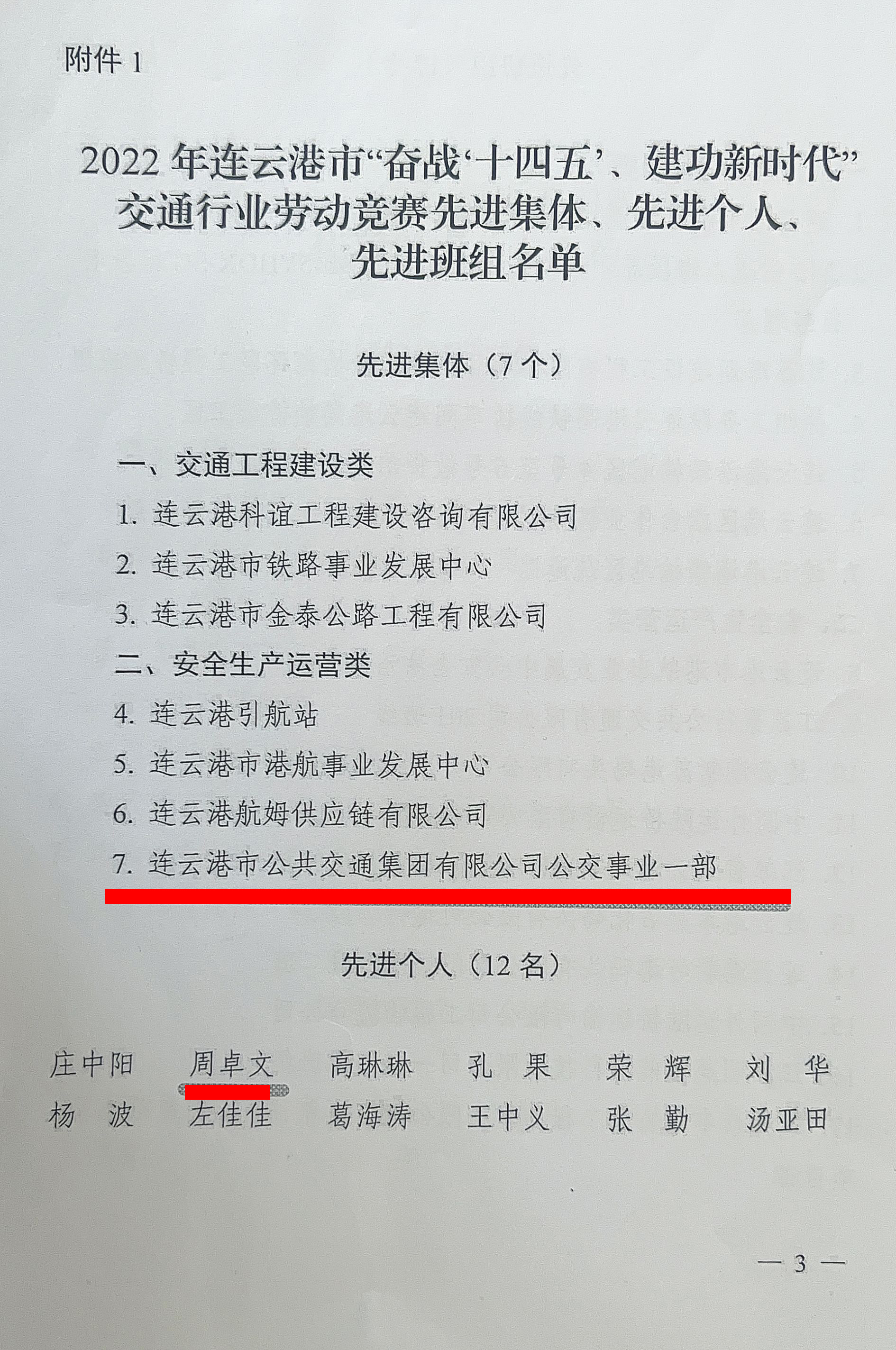 公交集團(tuán)公交事業(yè)一部喜獲“奮戰(zhàn)‘十四五’、建功新時(shí)代”勞動(dòng)競賽先進(jìn)集體、先進(jìn)個(gè)人